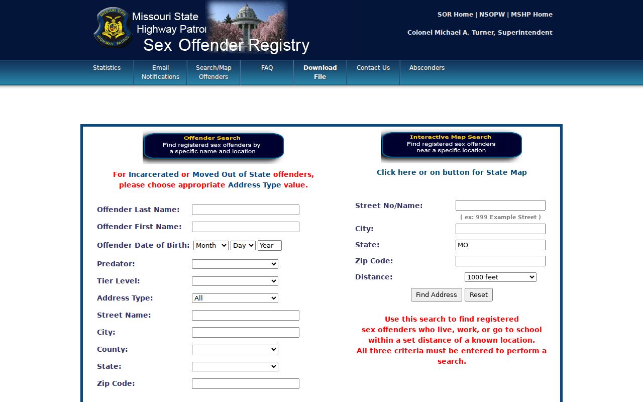 Laclede County sex offender search on the Missouri registry